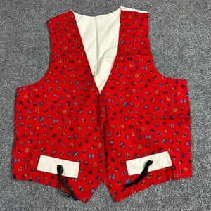 Montana Cincha Vest L Red 100% Cotton Vintage Made in USA Unisex